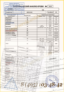 Купить справки медицинских анализов крови в Реутове